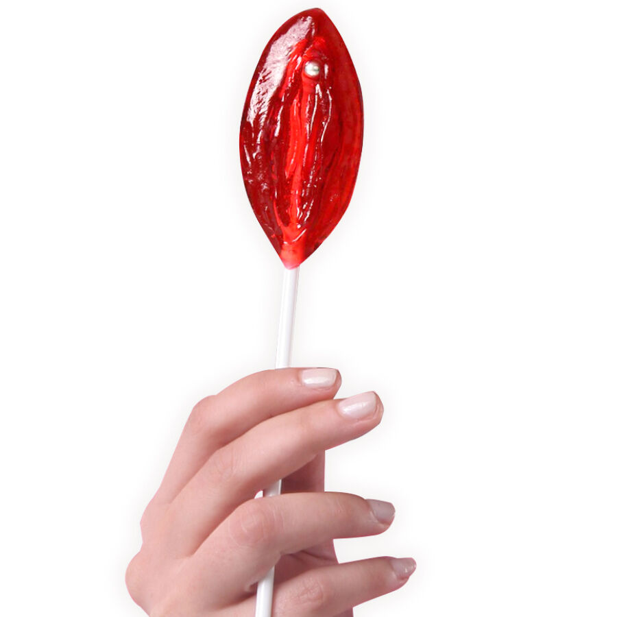 Chupa Chups SECRETPLAY con forma de vagina y sabor a fresa