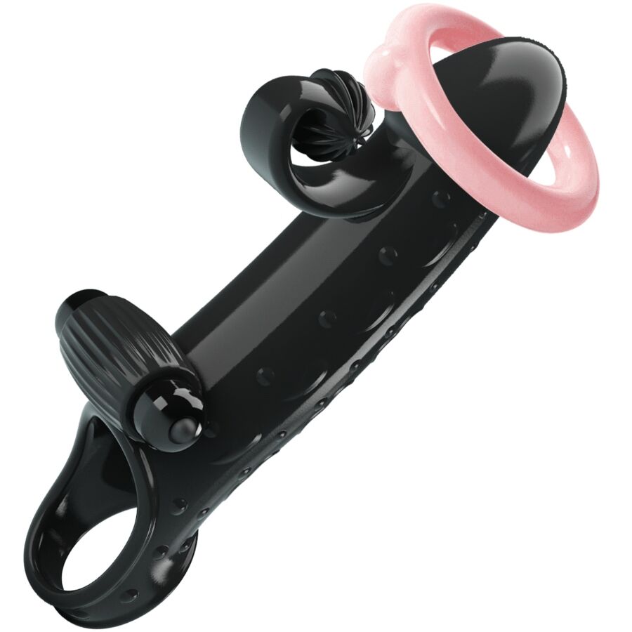 Funda para el pene negra ROMANCE MC64 con vibración