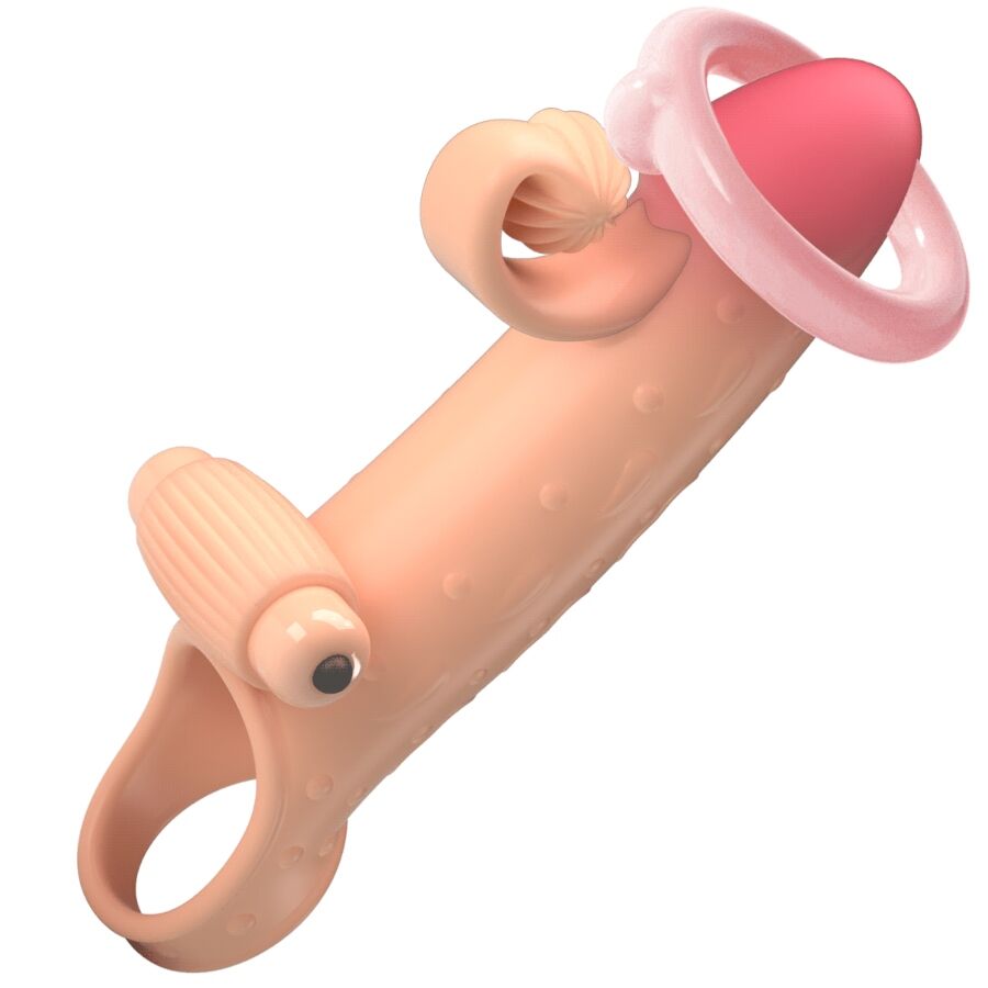 Funda vibradora para el pene ROMANCE MC64 con anillo para los testículos