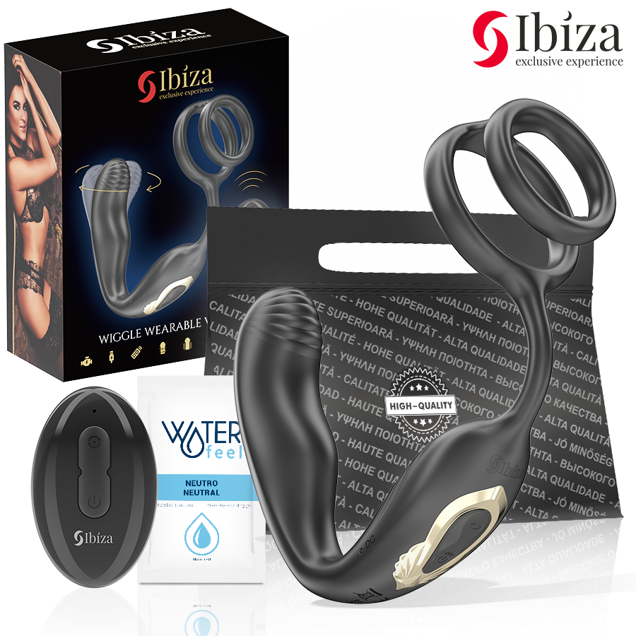 Ibiza Tapón Anal Giratorio Con Control Remoto, Vibración En El Perineo Y Anillos Para Aumentar El Pene