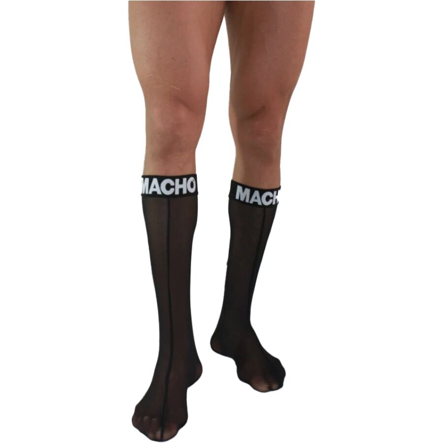 Calcetines negros MACHO, transparentes, talla única