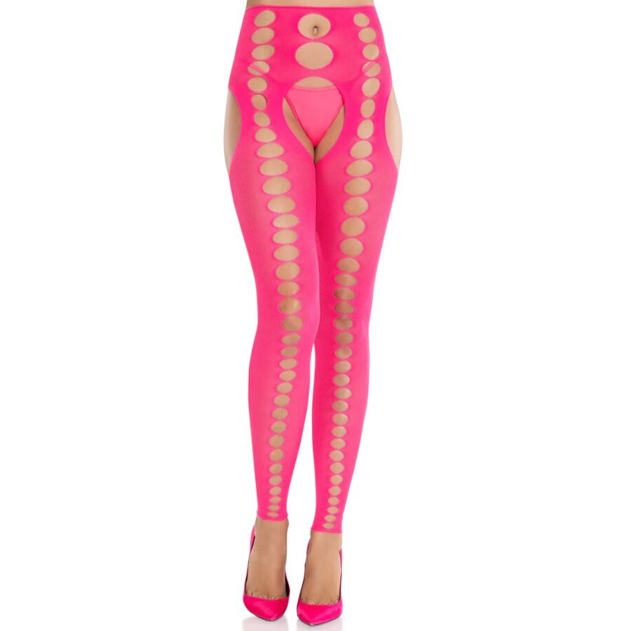 Medias opacas sin costuras Leg Avenue en rosa neón