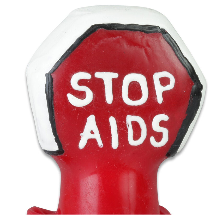 CONDOMERIE Stop AIDS, artículo decorativo pintado a mano
