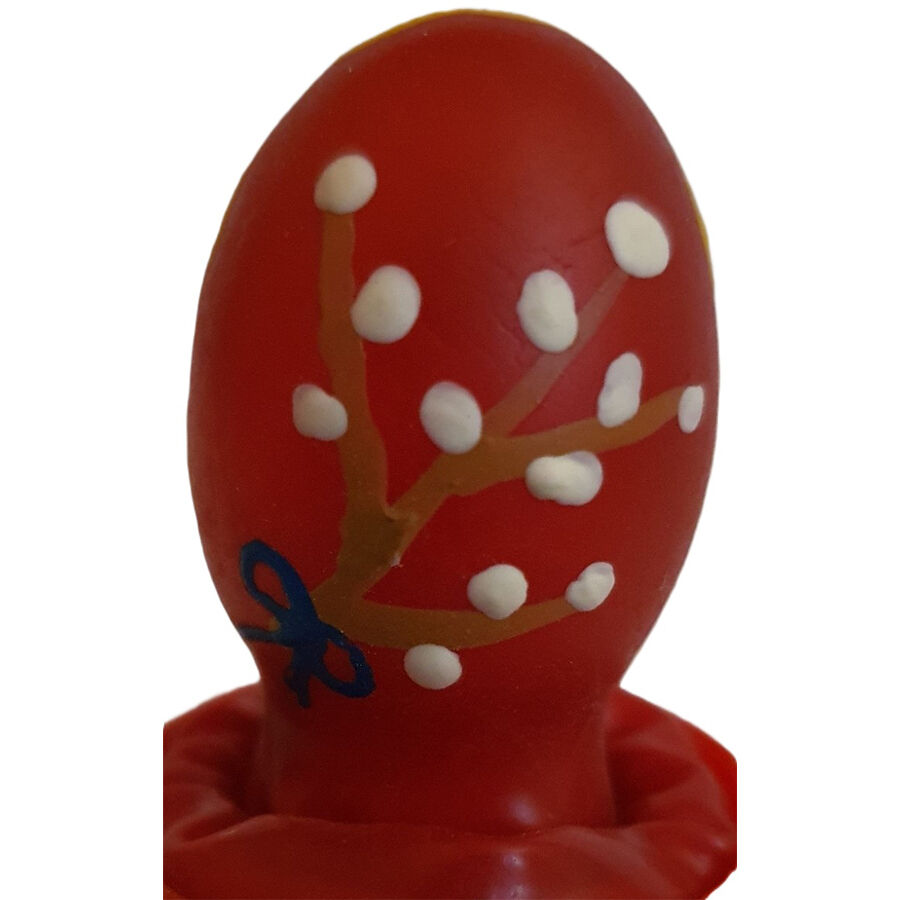 Artículo decorativo Condomerie pintado a mano con diseño de huevo de Pascua, rojo