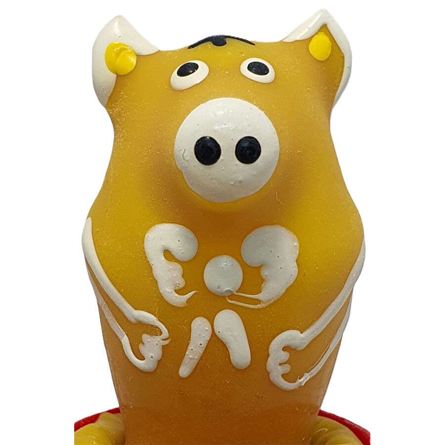 Preservativo de broma CONDOMERIE: cerdo sentado amarillo