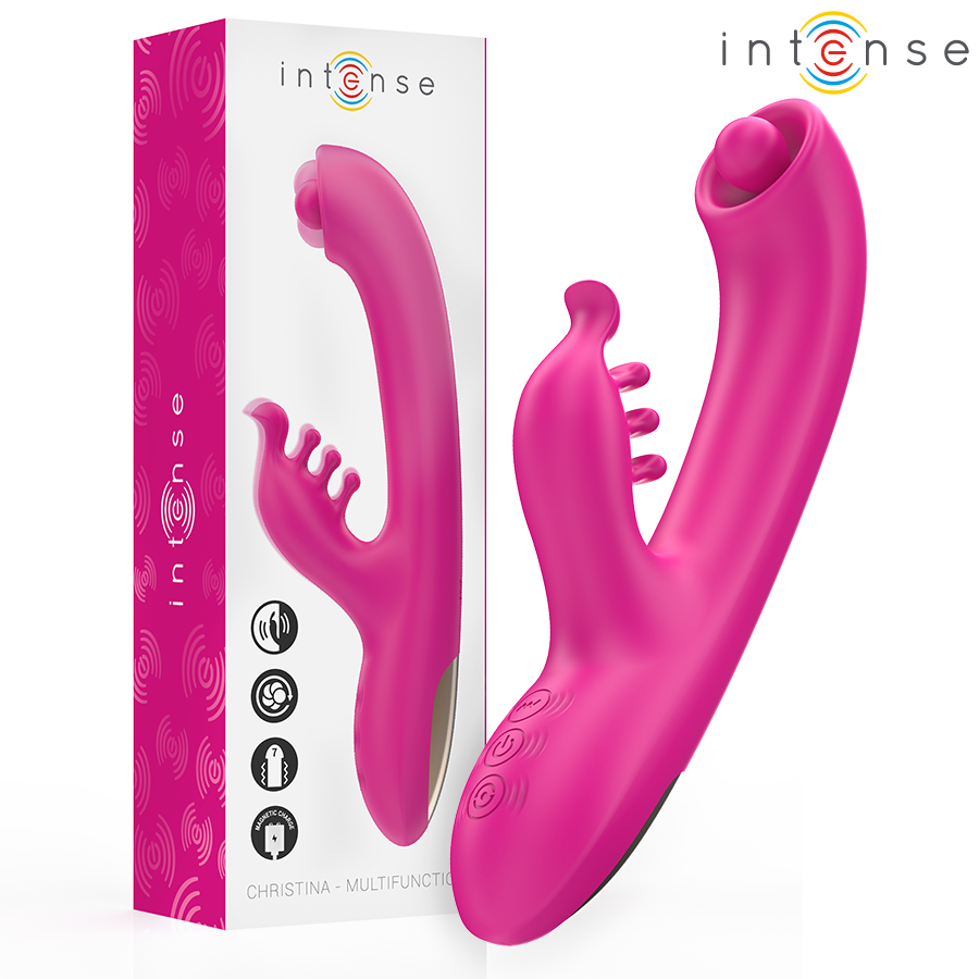 Vibrador rabbit INTENSE Christina, rosa, 22,5 cm