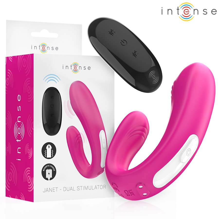 Vibrador para parejas INTENSE Janet con mando a distancia, rosa