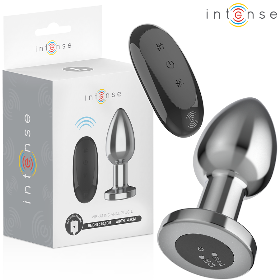 Tapón anal vibrador INTENSE de aluminio, talla L