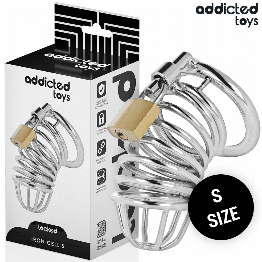 ADDICTED TOYS LOCKED Iron Cell jaula para pene de metal, talla S