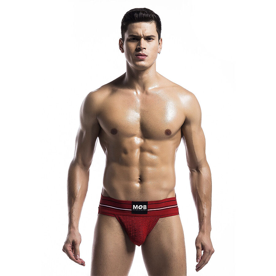 Tanga rojo de corte bajo y cintura elástica para noches apasionantes MOB