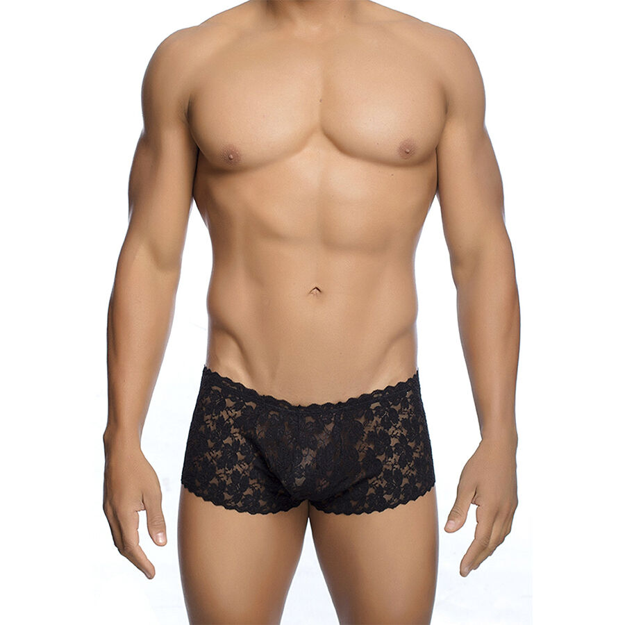 Boxer de encaje transparente y elástico, talla LXL MOB