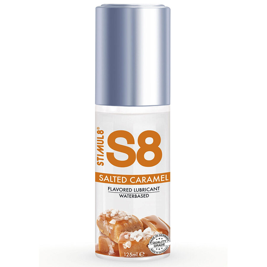 Lubricante con sabor STIMUL8 S8, caramelo salado, 125 ml
