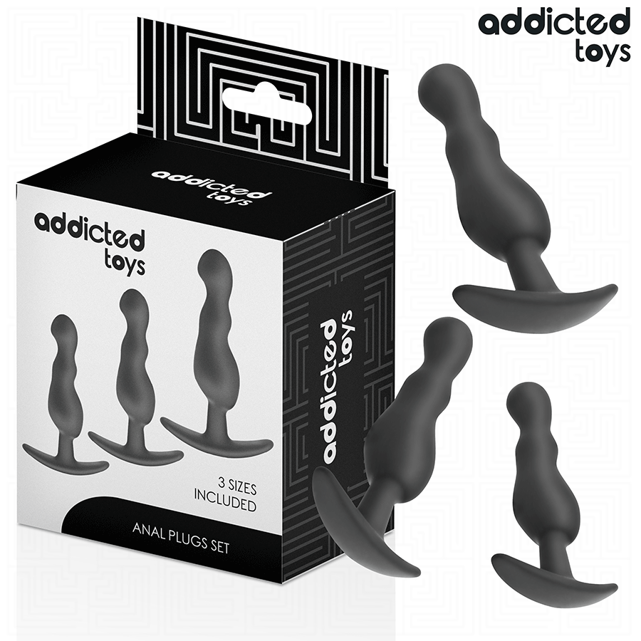 Set de plugs anales de silicona ADDICTED TOYS, 3 unidades