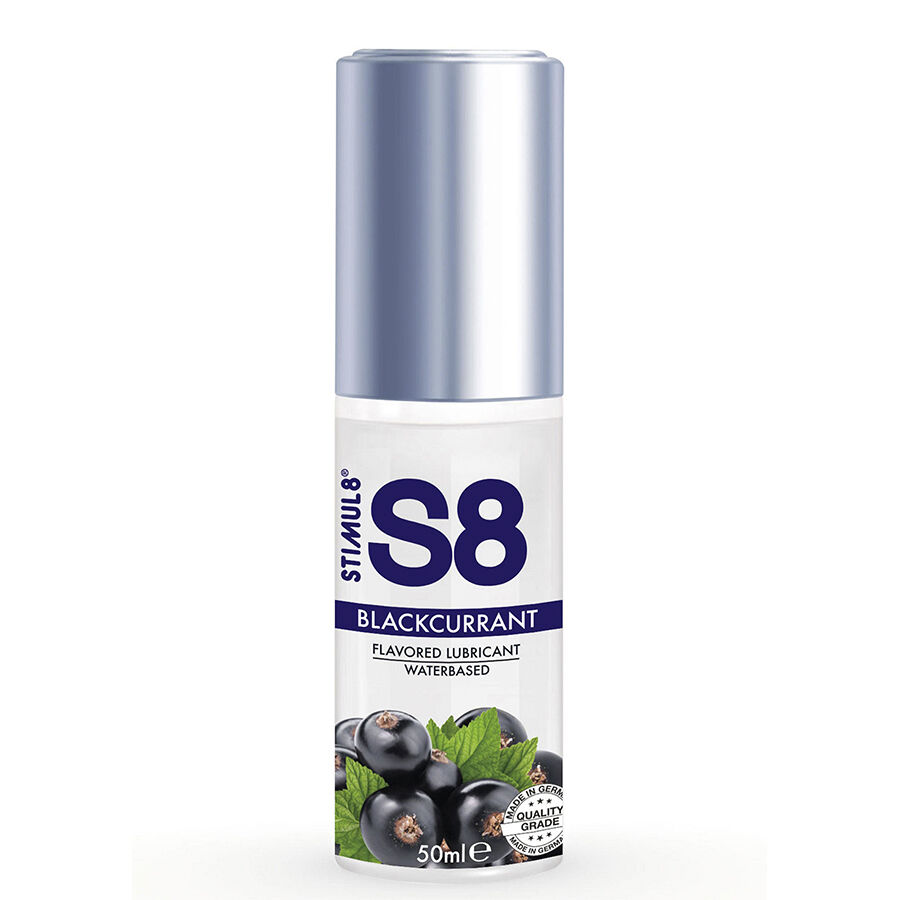 Lubricante con sabor STIMUL8 S8 de grosella negra, 50 ml