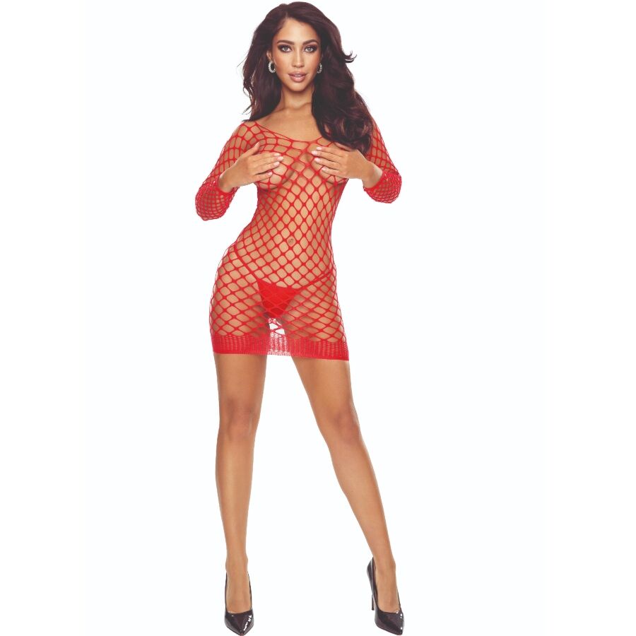 Body de rejilla rojo PASSION BS108