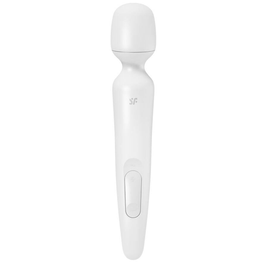 Satisfyer Wand Erland, vibrador tipo wand blanco