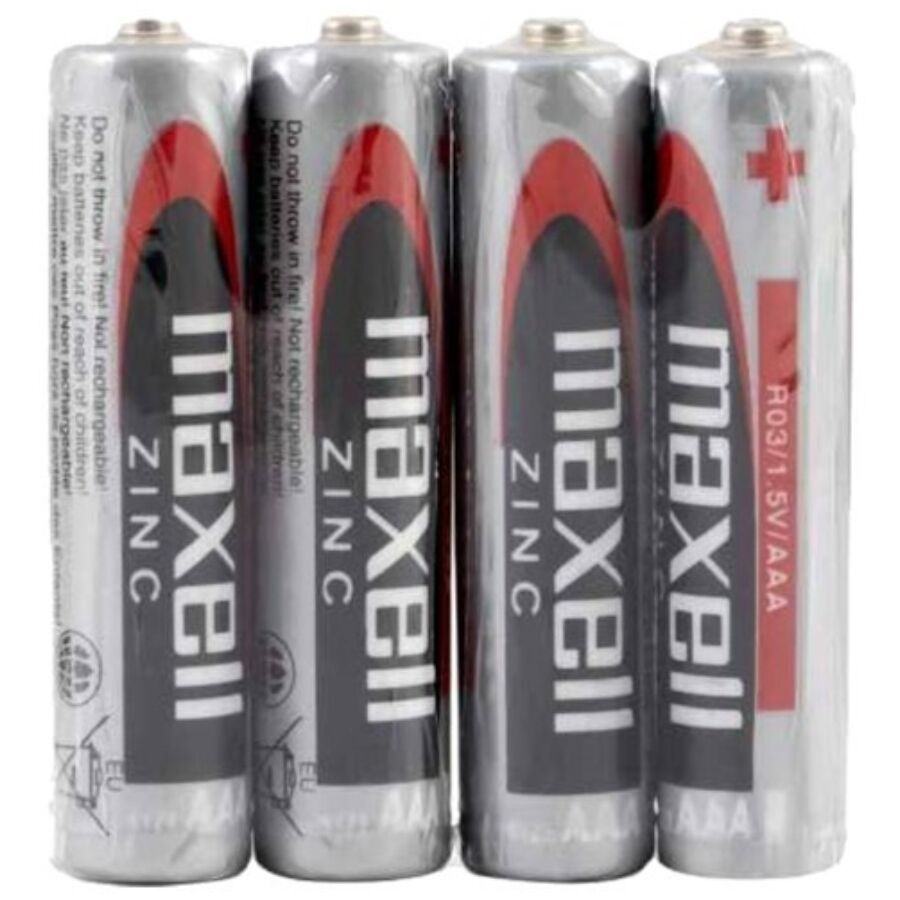 Pilas AAA de manganeso, pack de 4, energía duradera para dispositivos pequeños MAXELL