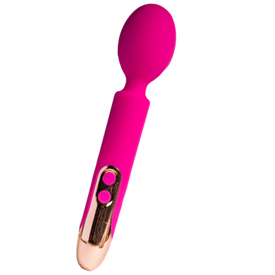 Vibrador tipo varita ROCKS-OFF Oriel con cabezal flexible, fucsia