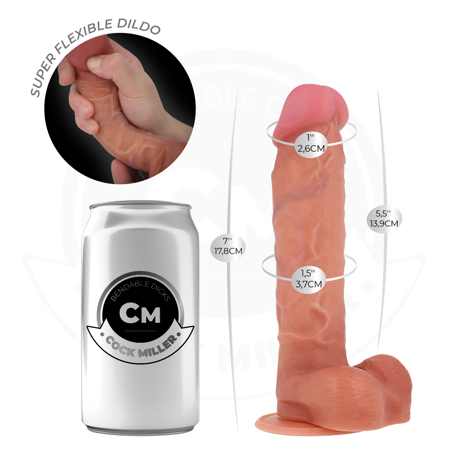 Dildo realista de silicona flexible con ventosa extrafuerte COCK MILLER