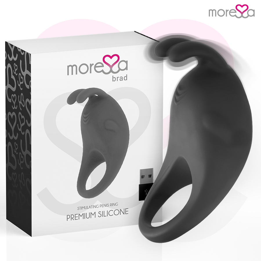 MORESSA Brad anillo vibrador para pene, negro