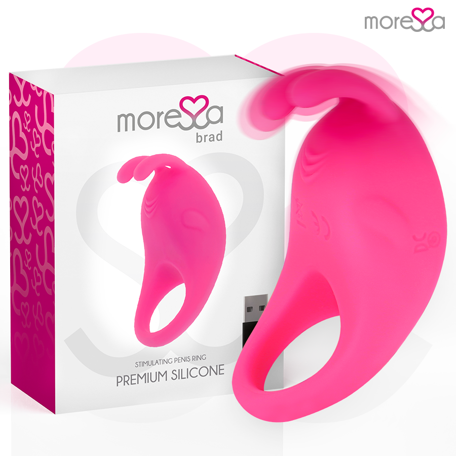 Anillo vibrador para pene MORESSA Brad, rosa