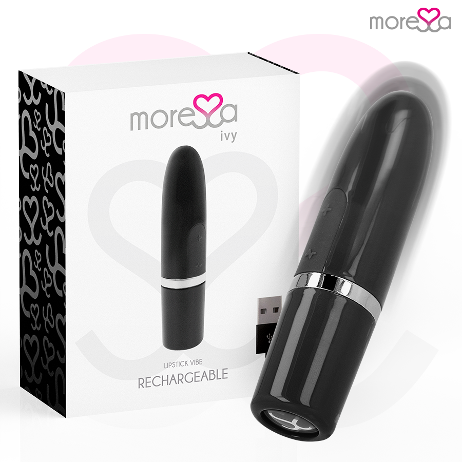 Minivibrador MORESSA Ivy con forma de pintalabios, negro