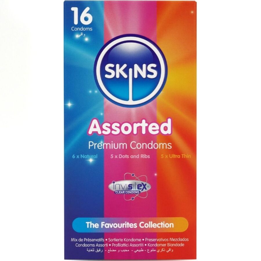 Mix de preservativos SKINS, 16 unidades