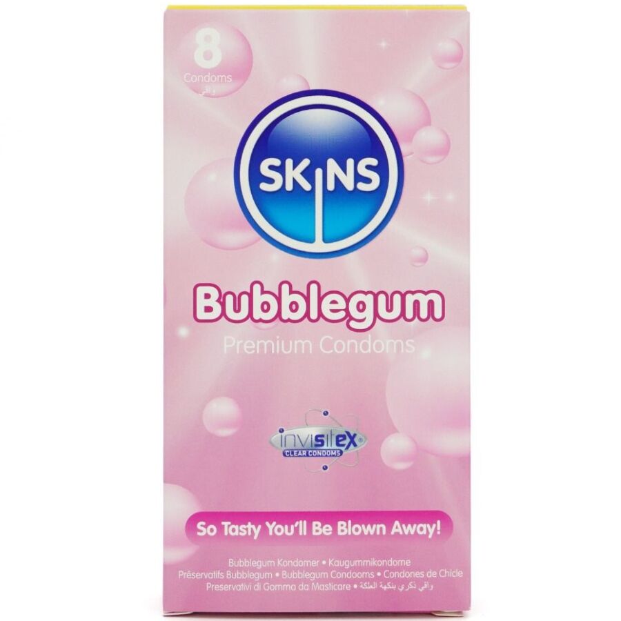 Preservativos SKINS con sabor a chicle, 8 unidades