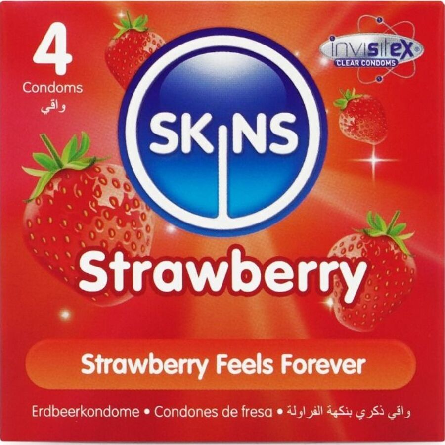 Preservativos SKINS de fresa, 4 unidades