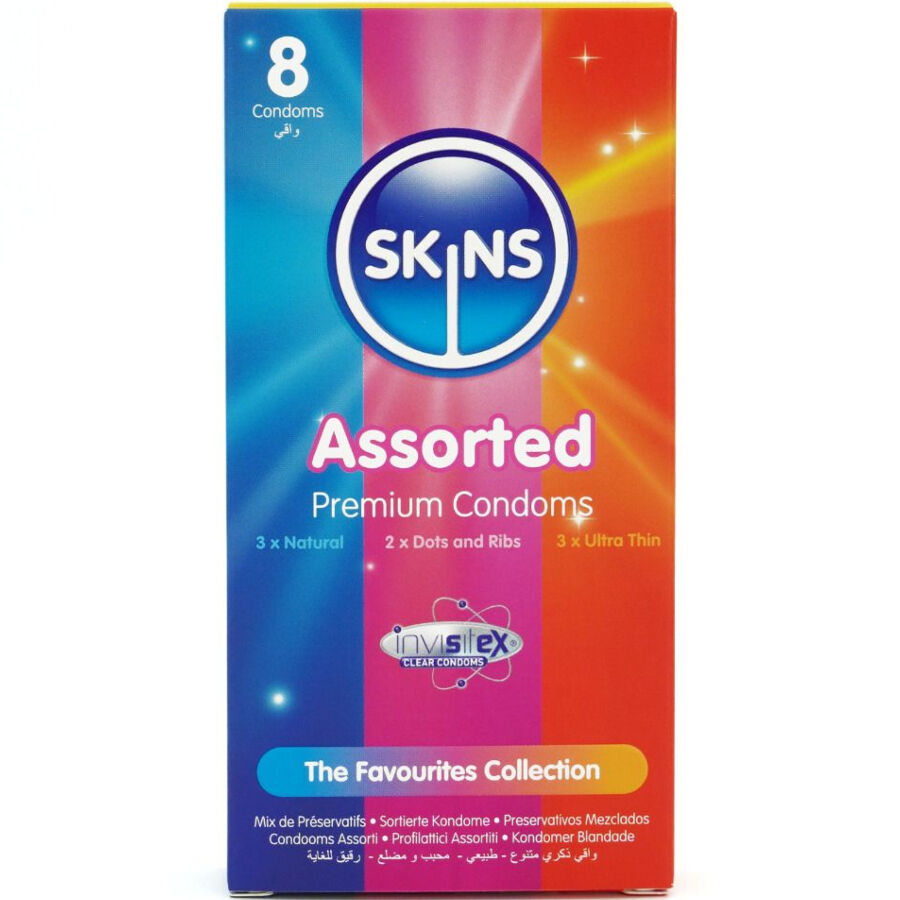 Preservativos SKINS surtidos, 8 unidades