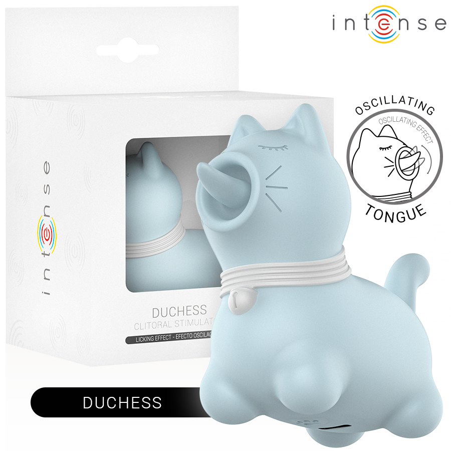 Vibrador de clítoris INTENSE Duchess con lengua giratoria, azul
