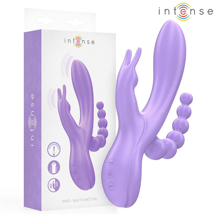 Vibrador tipo rabbit INTENSE MIKO con tres brazos de estimulación