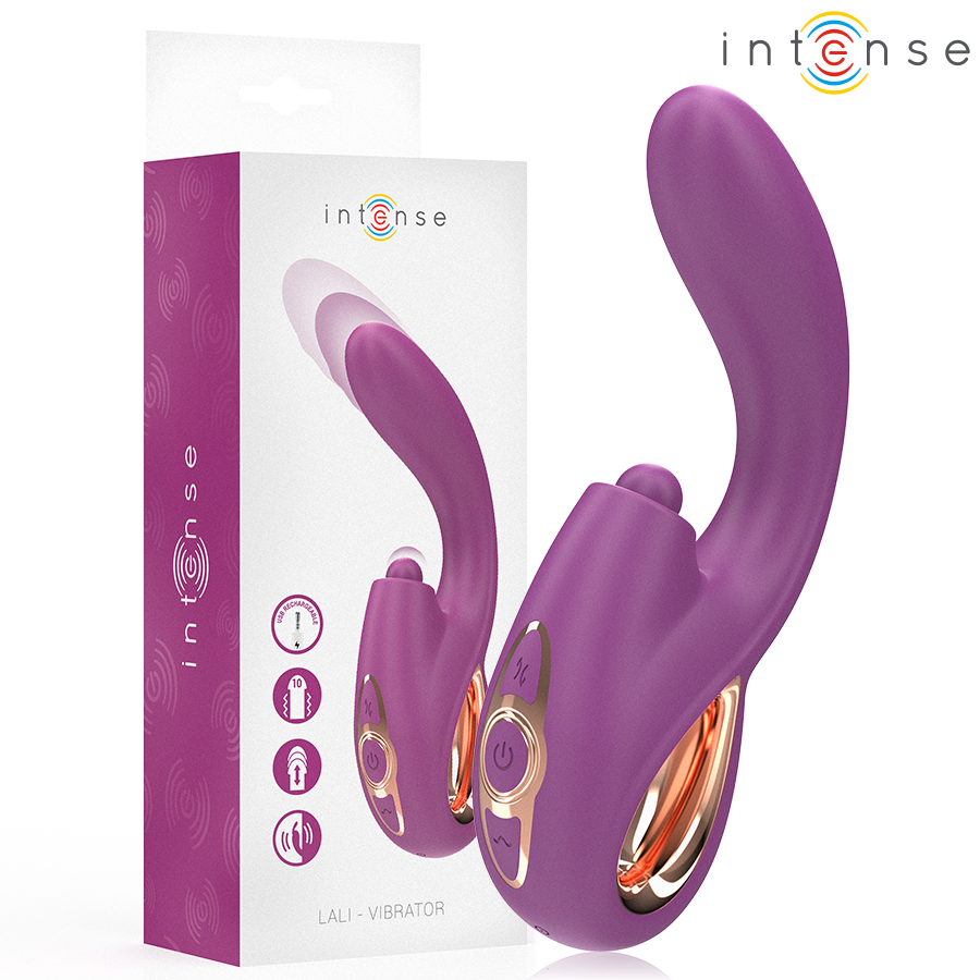 Vibrador de punto G INTENSE Lali con función de empuje, lila