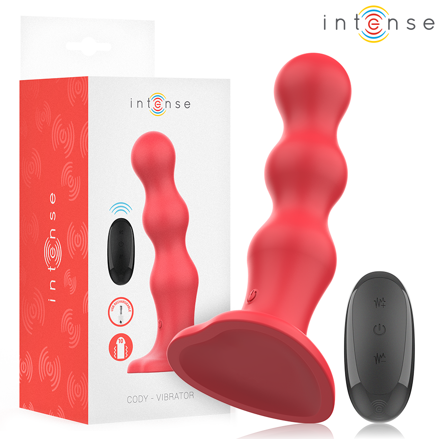 Vibrador INTENSE Cody con mando a distancia y ventosa