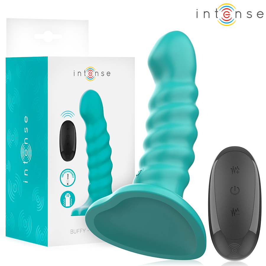 Vibrador INTENSE Buffy S con mando a distancia, azul