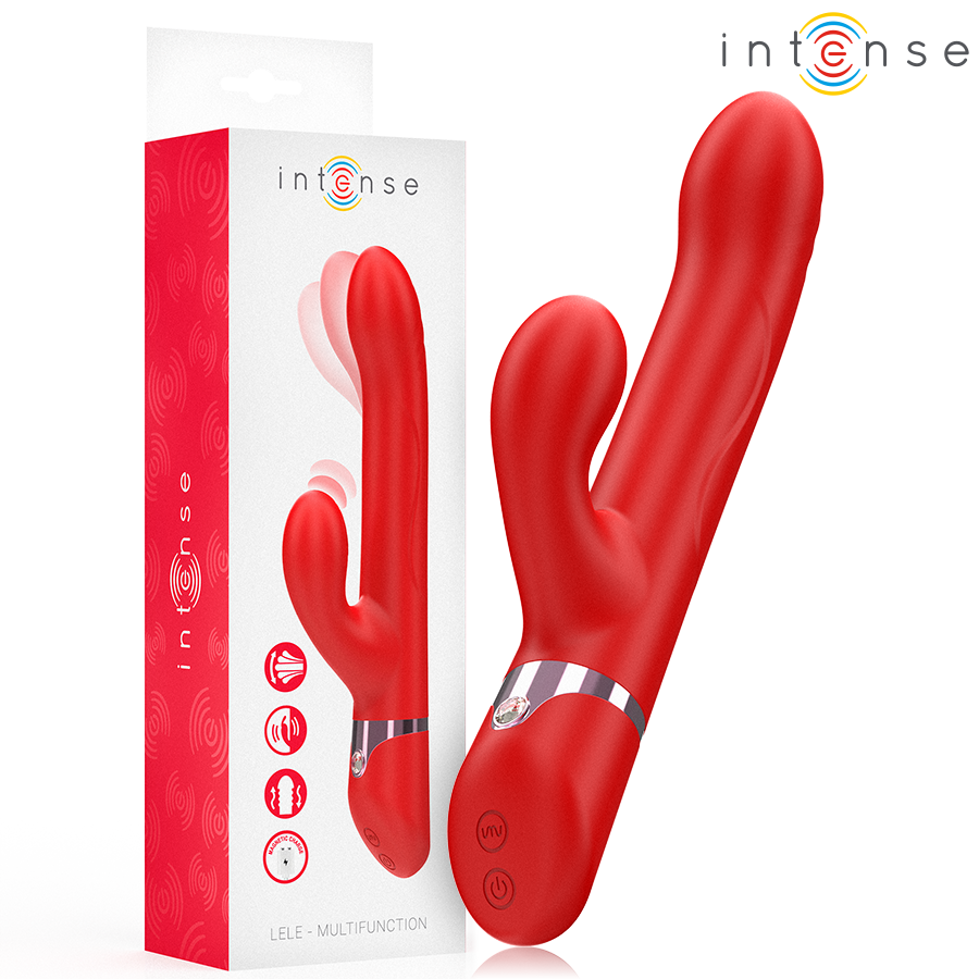 Vibrador INTENSE LELE con rotación y oscilación, rojo