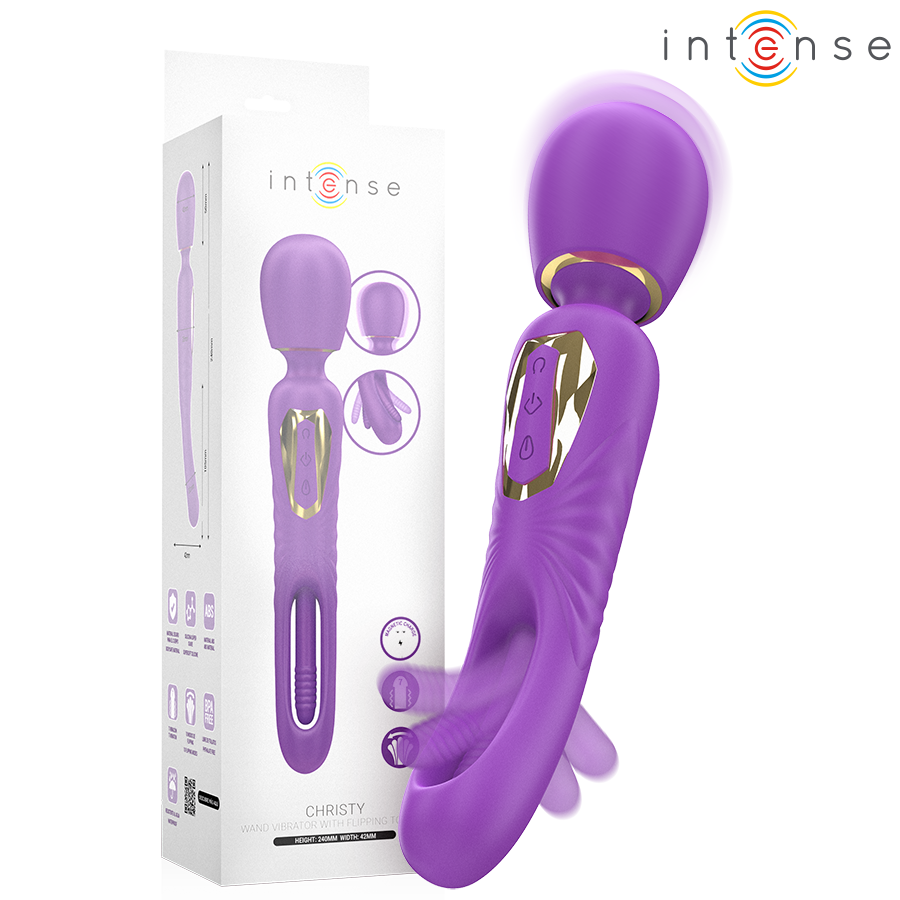 Vibrador tipo wand INTENSE CHRISTY con lengua oscilante