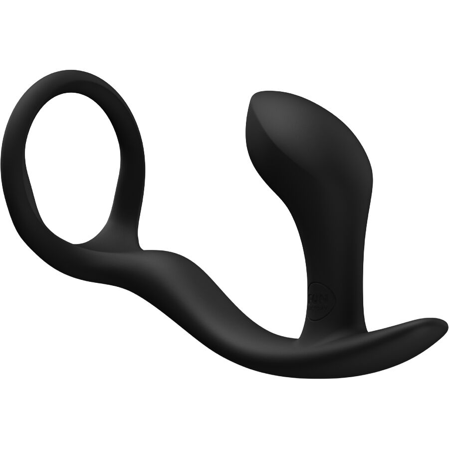 FUN FACTORY Bootie Ring plug anal con función de empuje, negro