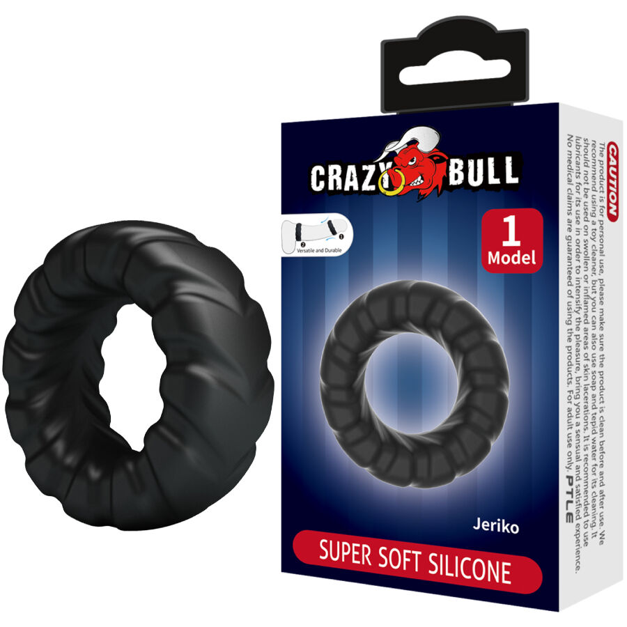 Anillo para el pene ajustable de silicona Crazy Bull Jeriko Model 1, sin vibración