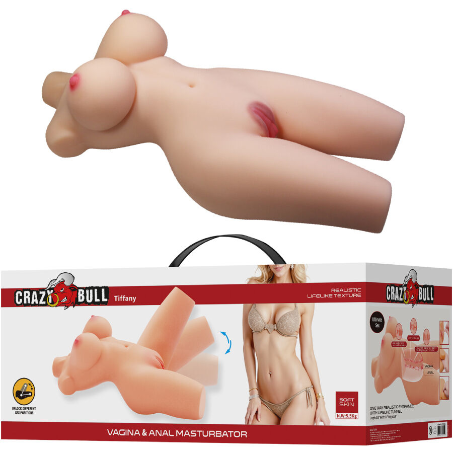 Masturbador torso CRAZY BULL Tiffany con dos orificios