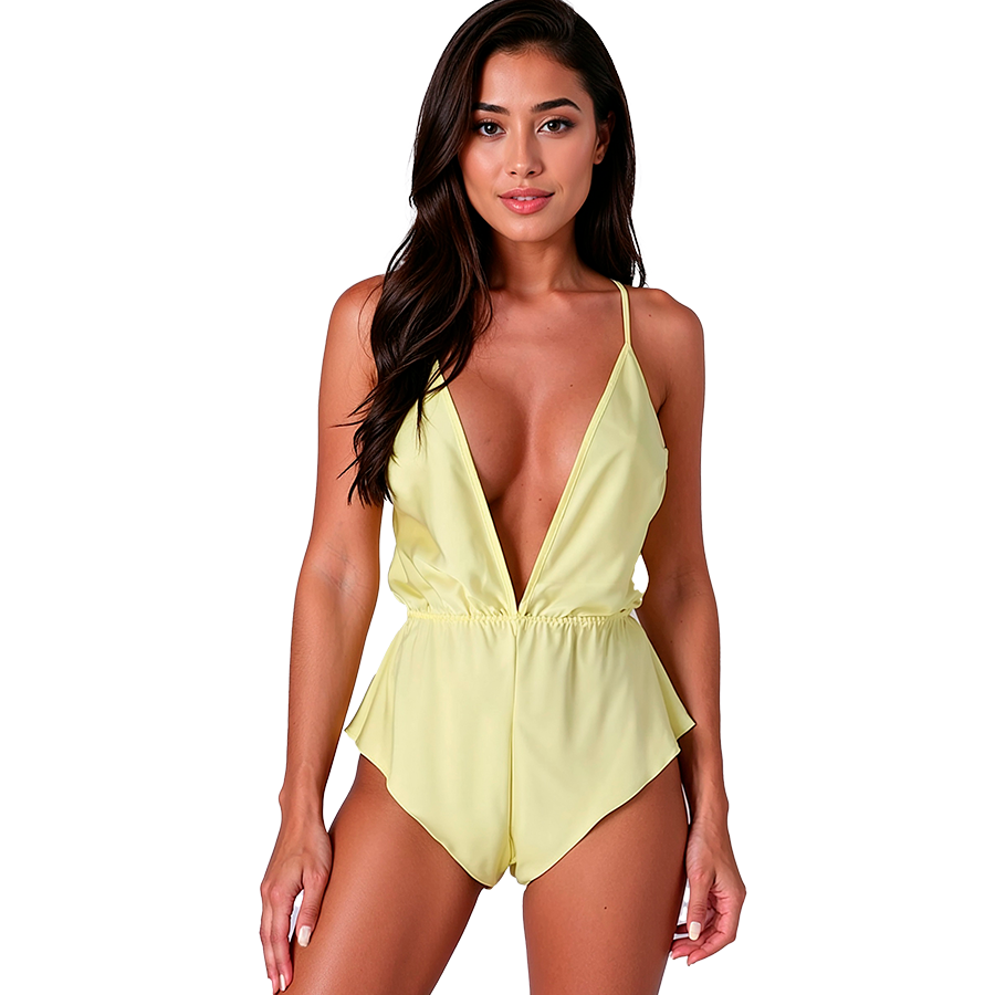 Body de lencería PASSION SENSIE amarillo limón, S/M