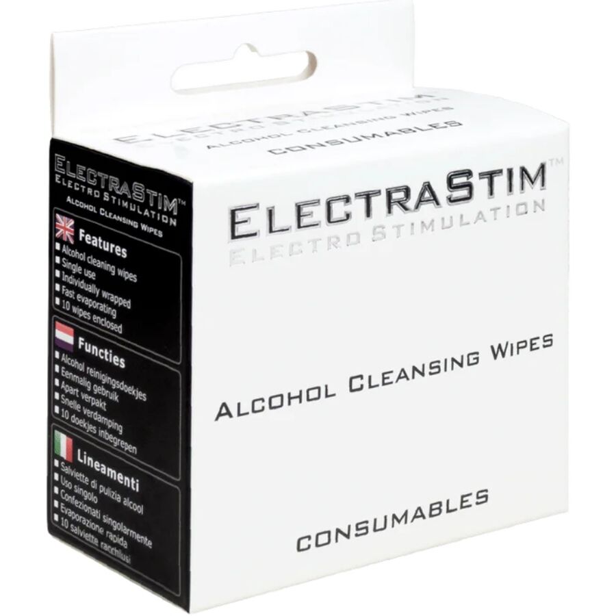 Toallitas de limpieza ElectraStim con alcohol para electrodos, 10 unidades
