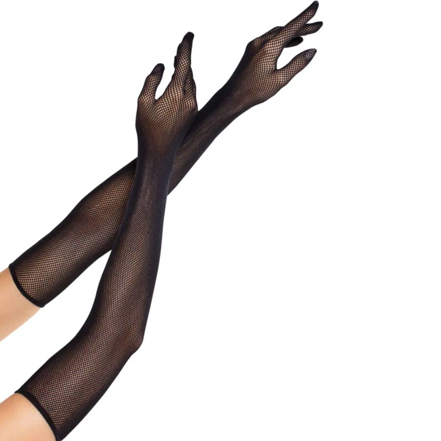 Guantes largos de ópera negros de malla LEG AVENUE