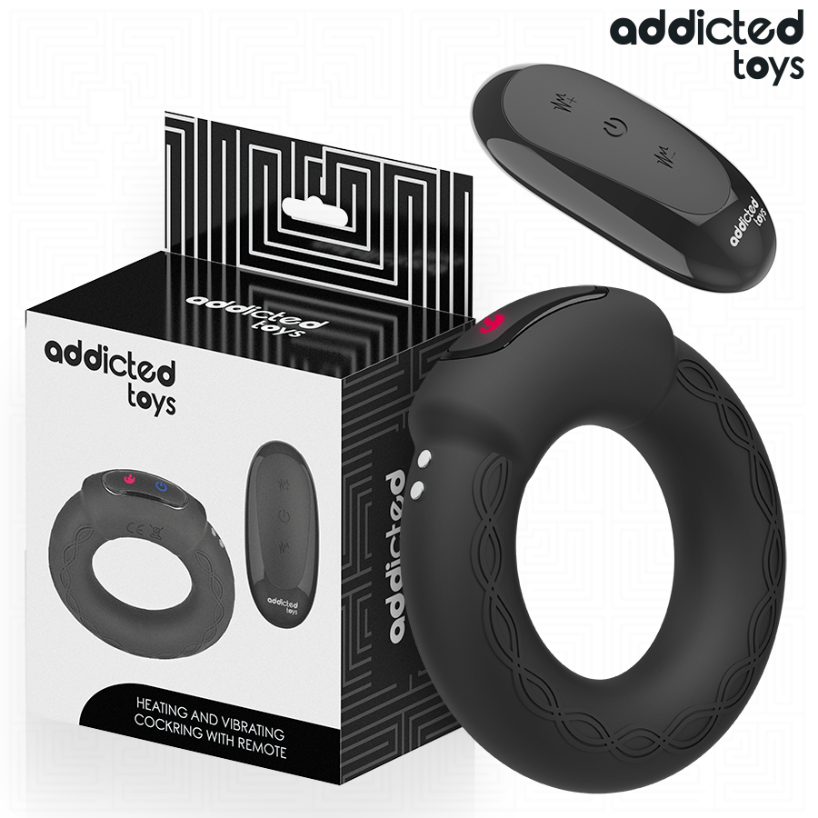Anillo vibrador para el pene ADDICTED TOYS con función de calor y mando a distancia