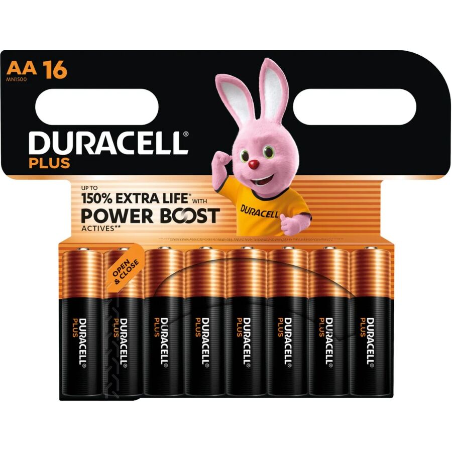 Duracell Plus Power Boost Pilas Alcalinas Aa Lr6 Blíster De 16