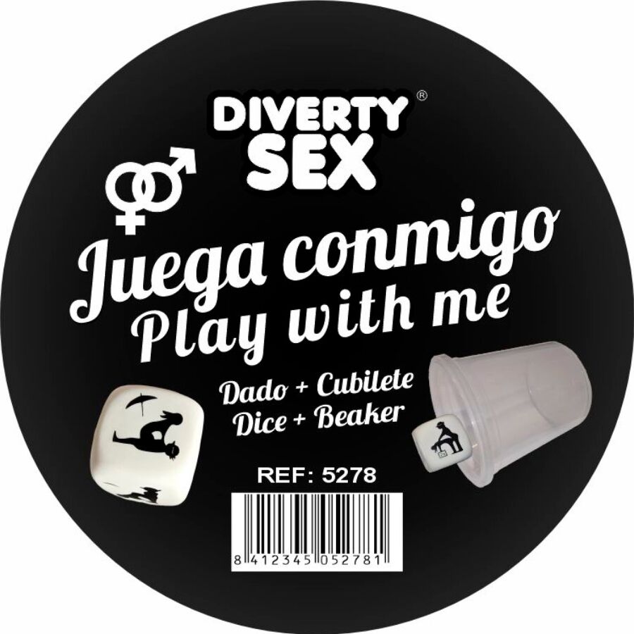 Dados eróticos Diablo Picante con vaso transparente