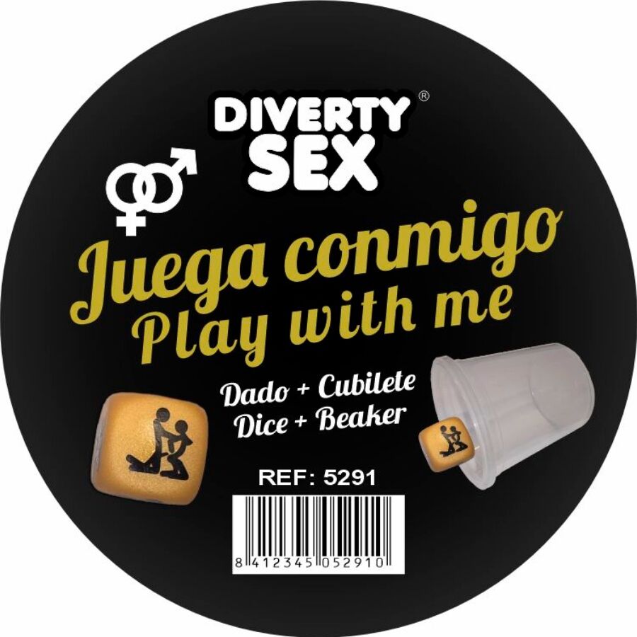 Dado erótico DIABLO PICANTE con vaso transparente