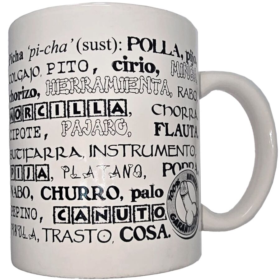 DIABLO PICANTE Taza de cerámica con sinónimos del pene, 370 ml
