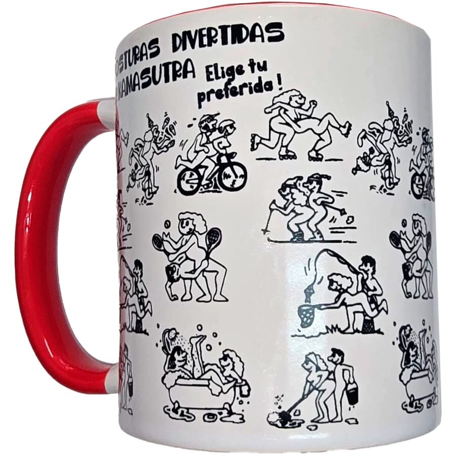 Taza de cerámica DIABLO PICANTE con diseño del Kamasutra, 370 ml