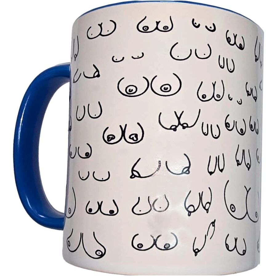 Taza de cerámica DIABLO PICANTE con motivos de pechos, 370 ml
